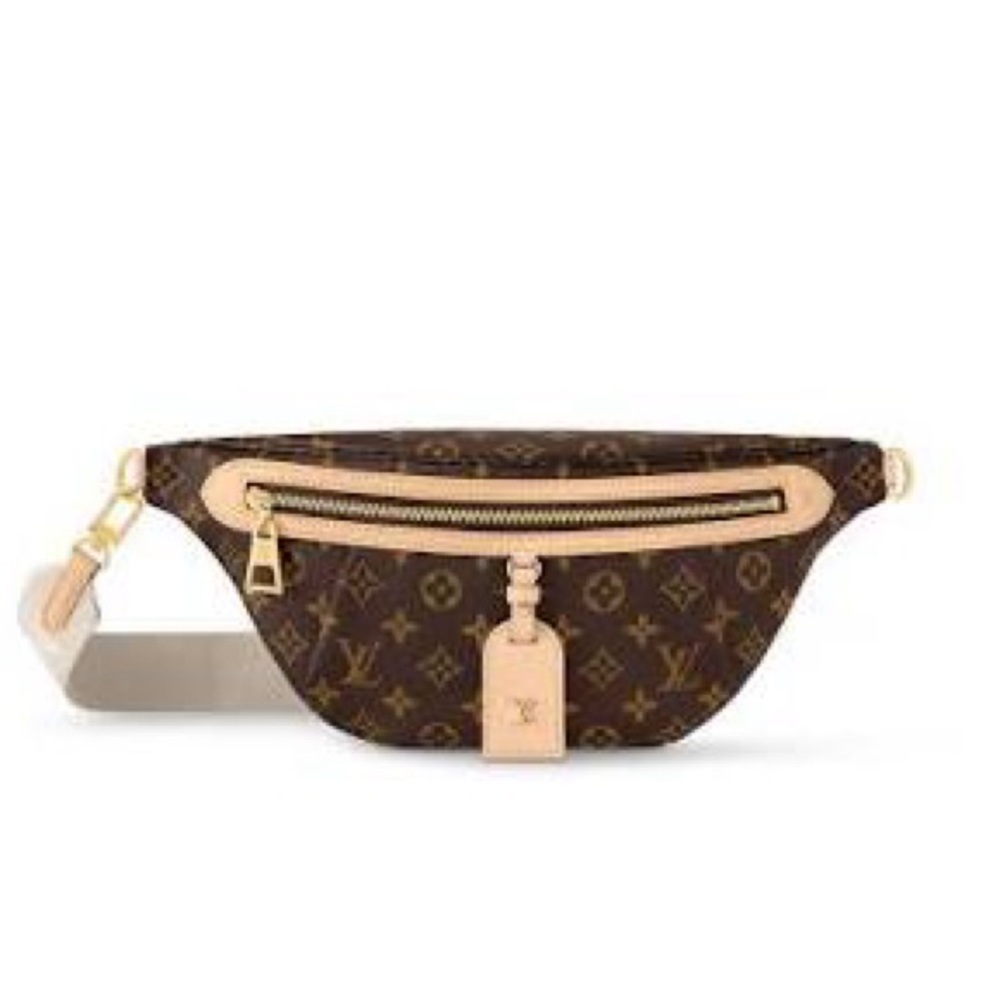 Louis Vuitton Brown Monogram Crossbody Belt Bag with Natural Leather Trim